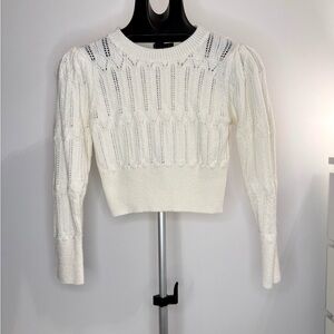 MOTF Cream Cropped Knit Sweater